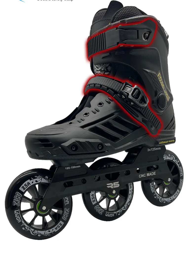 Professional Wholesale Slalom Freestyle Roller Skates Big 3 Wheel Inline Skates For Adults