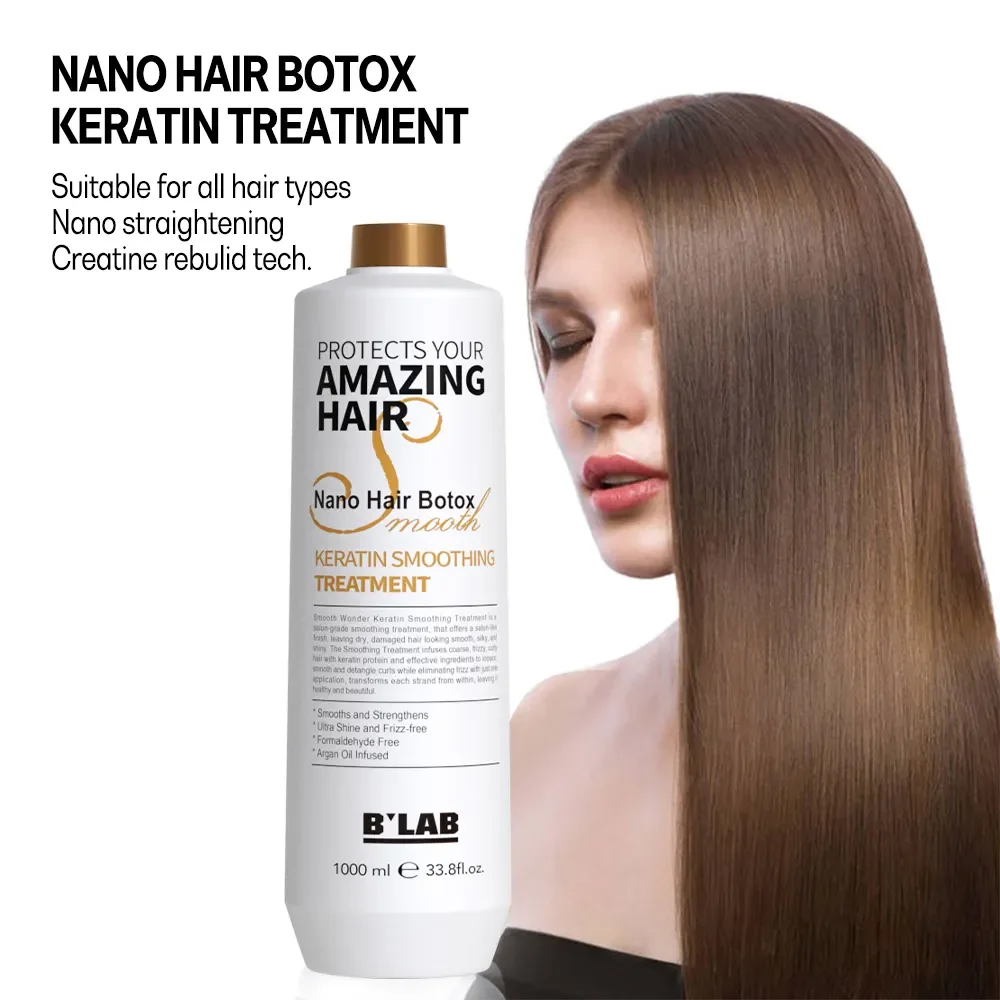 Private Label Hair Care Brazilian Nano Keratin Straightening Treatment for Damaged Tanino Hair Straightening Cream Treatment
