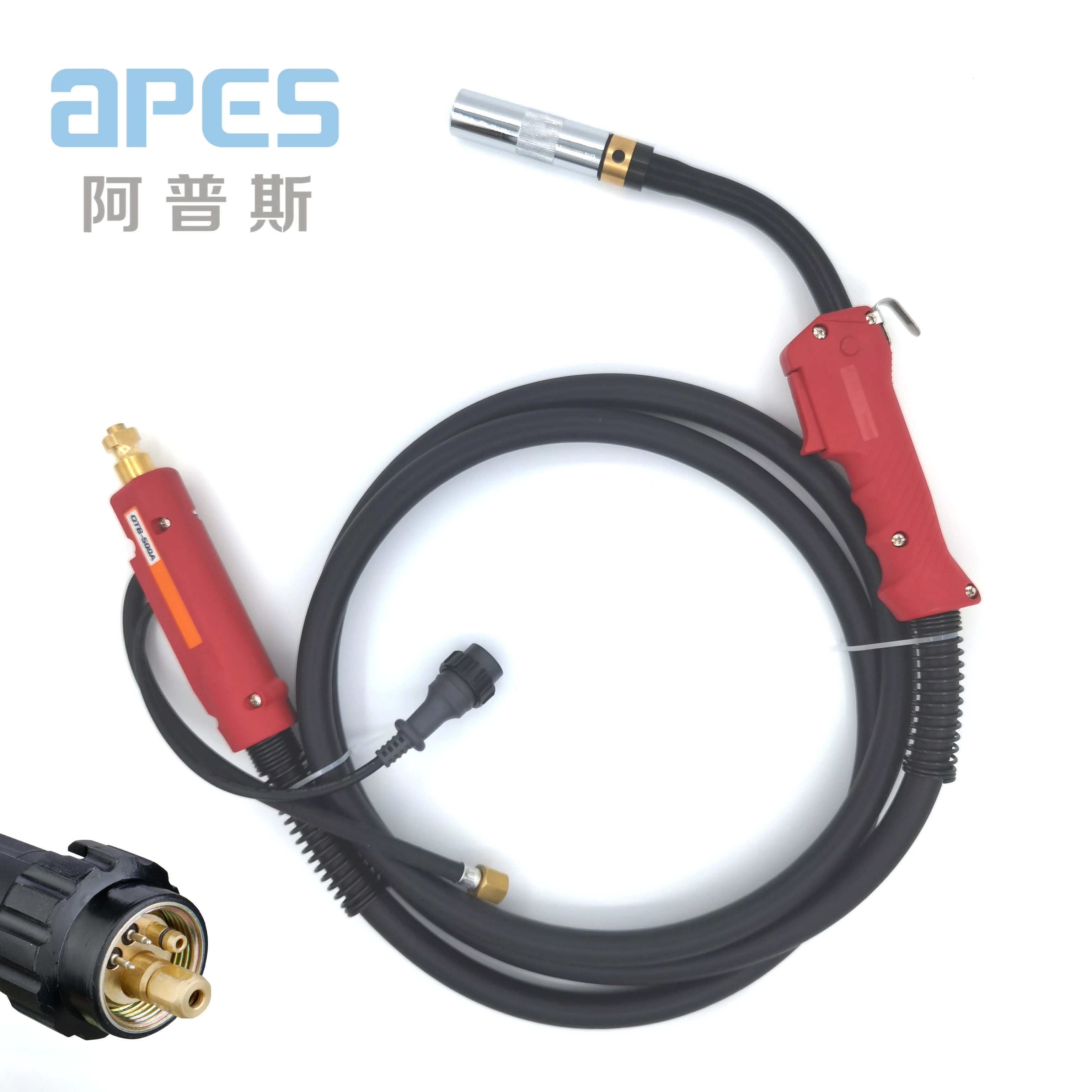 500A Carbon Dioxide Gas Shield Pana Red Torch for Pana Auto Welding Machine MIG Gun With Euro Adaptor