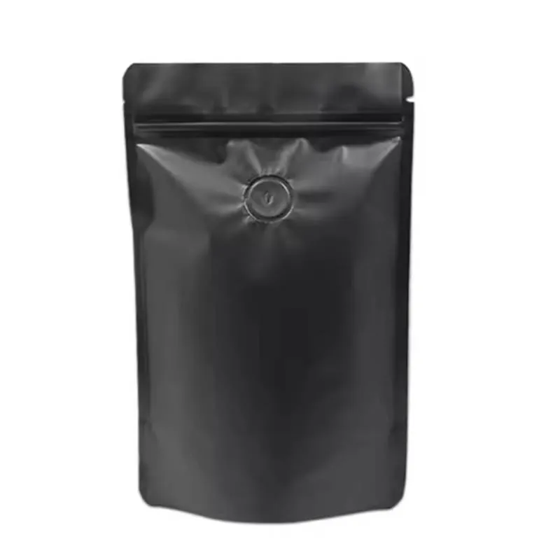 Custom Zipper Plastic Package Valve Bag 250g 500g 1000g  Flat Bottom Coffee Bags Packaging Pouches
