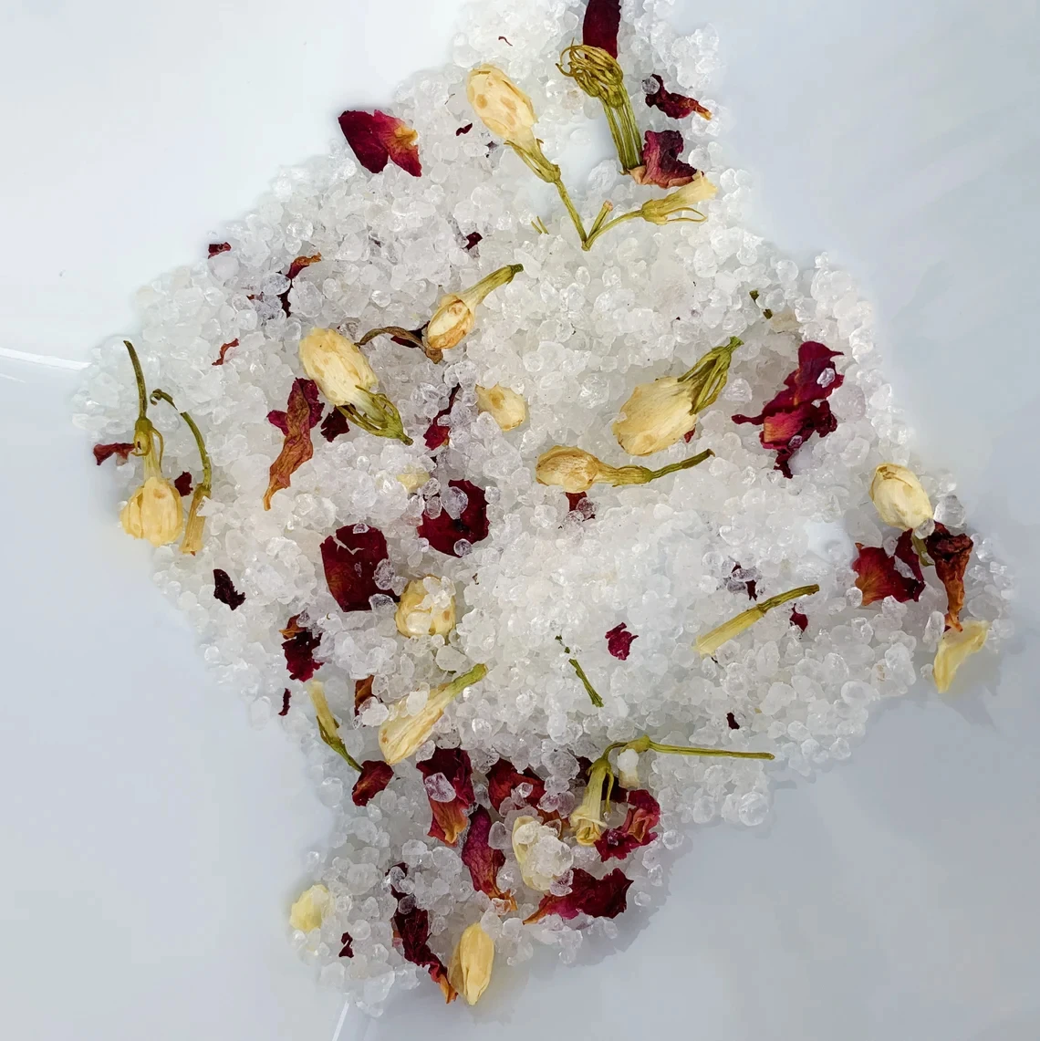 Custom Private Label Test Tube Bath Salts Soak Natural Scented Pink Himalayan Rose Bath Salts Epson With Flowers