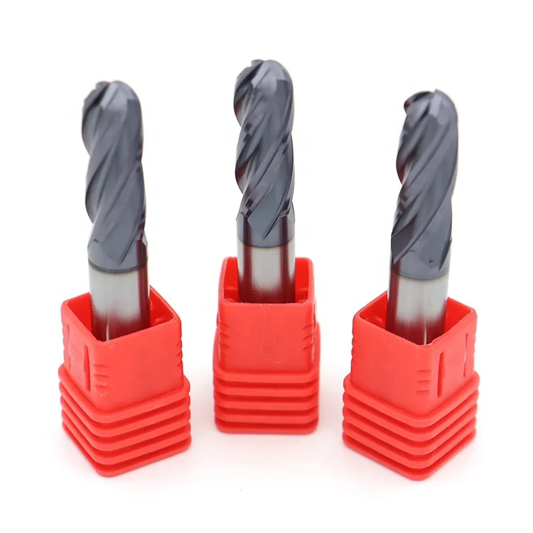 High Efficiency 4 Flute Ball Nose End Mills Milling Cutter Solid Carbide End Mill