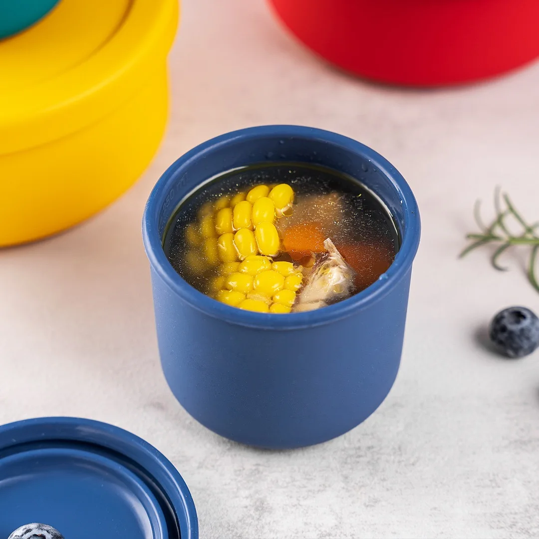 Large Capacity Leak Proof Bento Lunch Box Silicone Food Storage Container Suitable For Outdoor Use
