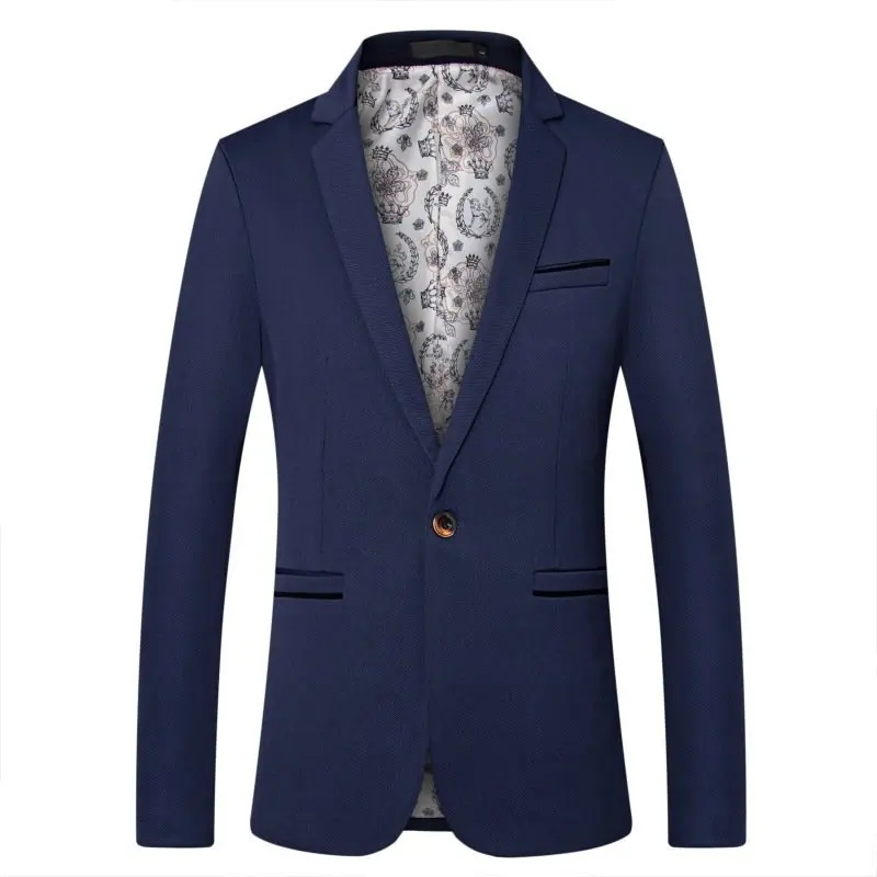 Slim Fit Black Blue White Plus Size Sport Casual Blazer For Men Suit Casual Blazer Coat One Button Business Single Suit Jacket