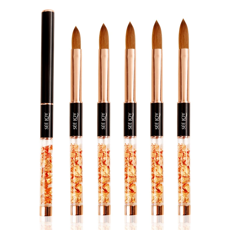 High Quality Custom Logo Nail Brush 100 Kolinsky Acrylic Brushes 8 10 12 14 16 Acrylic Nail Brush