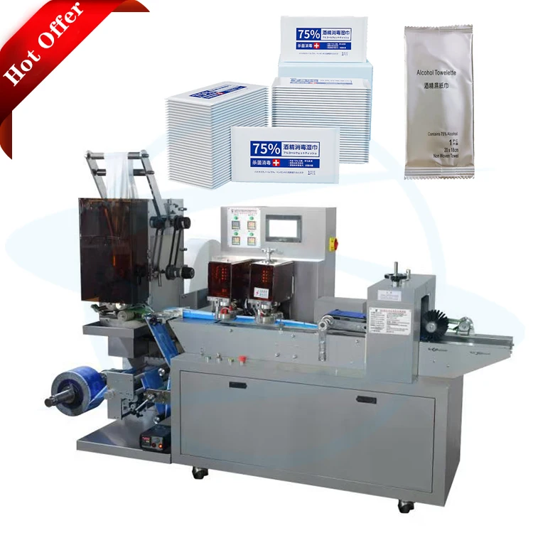 Full Auto tissue sachet packing single piece wet wi pe making machine