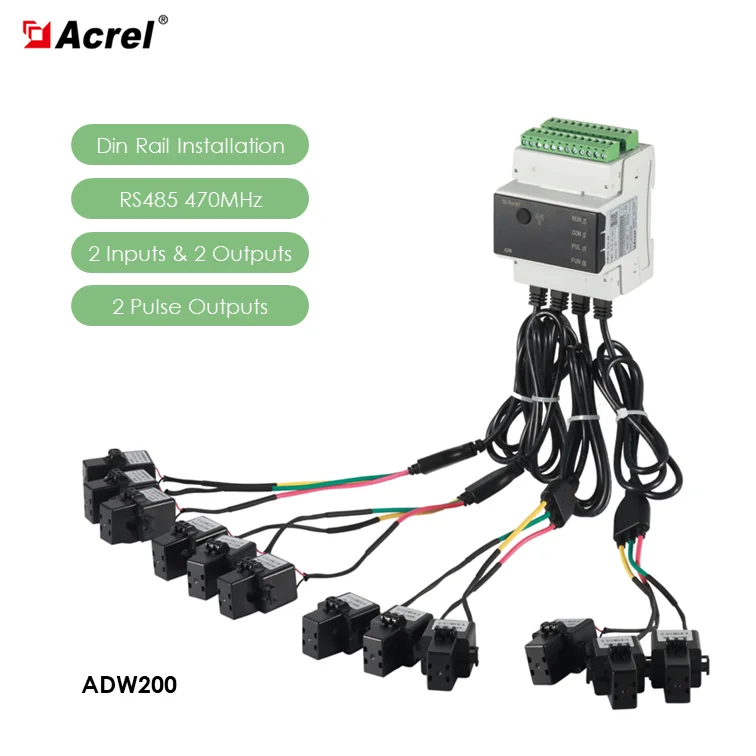 Acrel Din Rail Mounted RS485 Communication Wireless Energy Monitor For Smart Meters