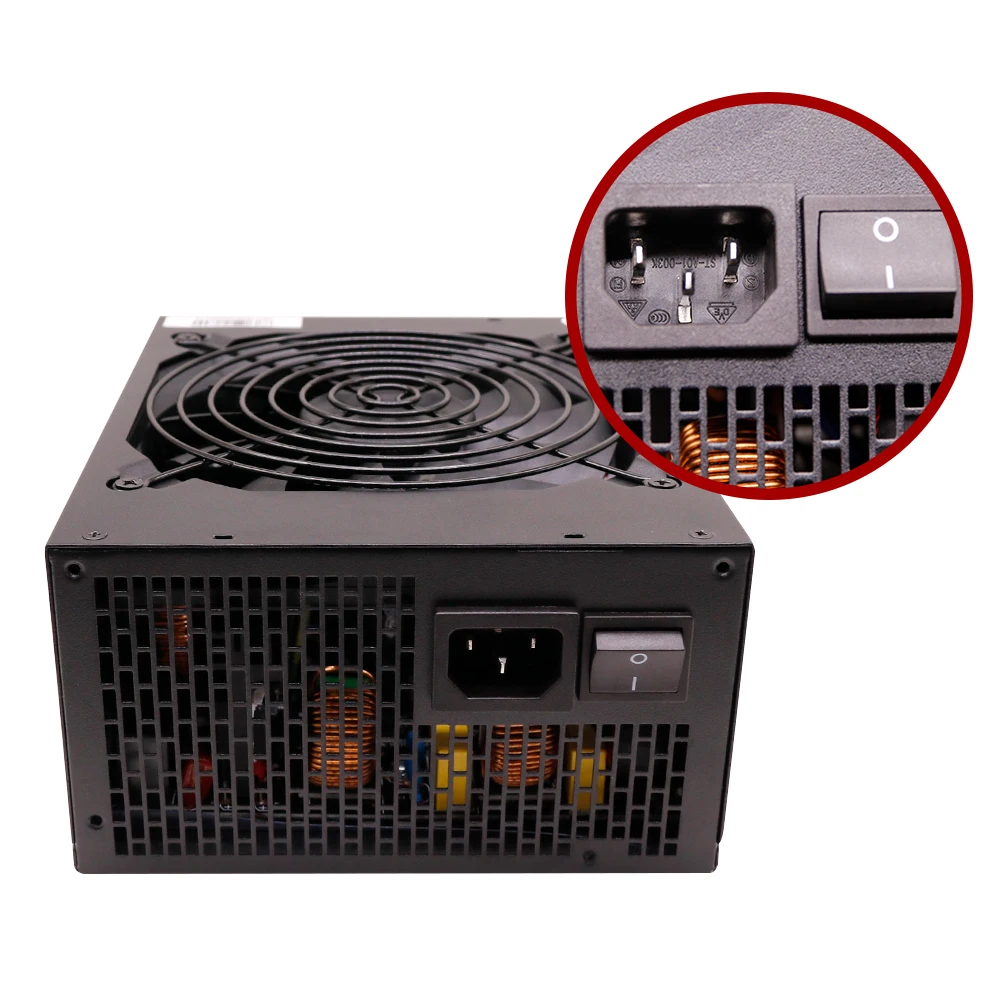 ATX Computer Case Silver Platform Power Black Red 1600W Modular  PSU Rig Machine with Qingsea Chassis