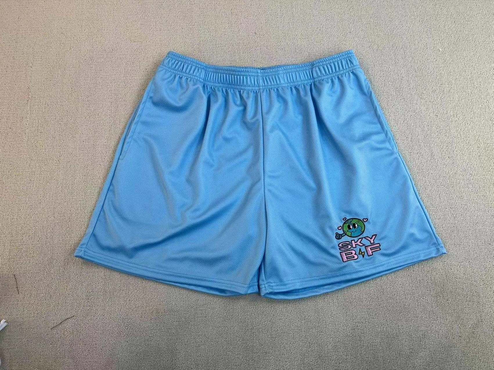 Custom Color Changing Swim Girls Knitted 7 Inseam Full Print Mesh Drawstring Double Layered 100 % Polyester Mesh Shorts