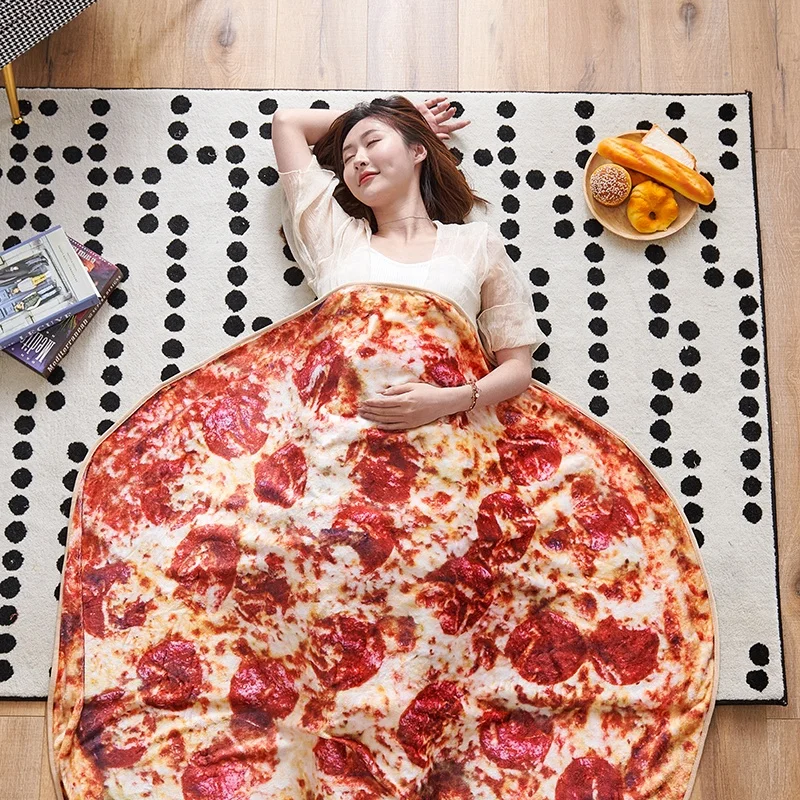 Custom Round Giant Flour Throw Fleece Flannel Adult Double Sided Taco Tortilla Pizza Burrito Blanket