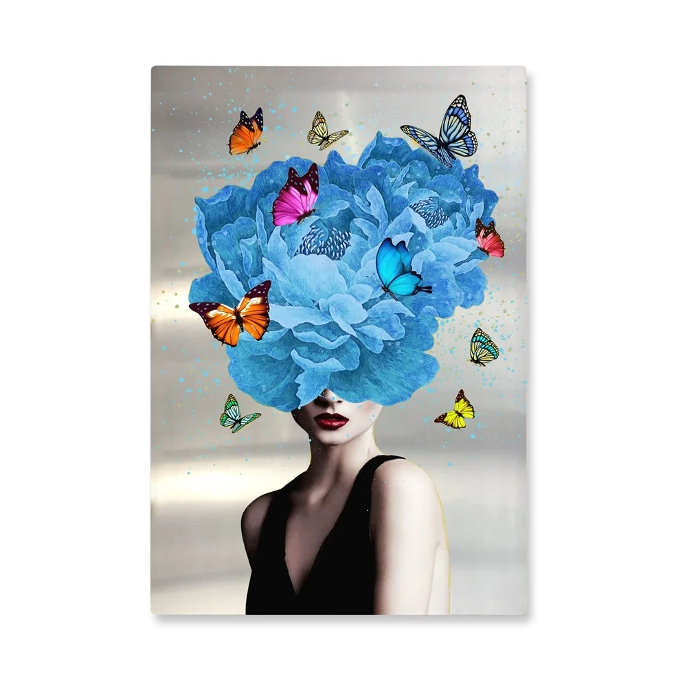 Custom Photo Picture Beautiful Flower and Women Printed on Aluminum Drop Shipping