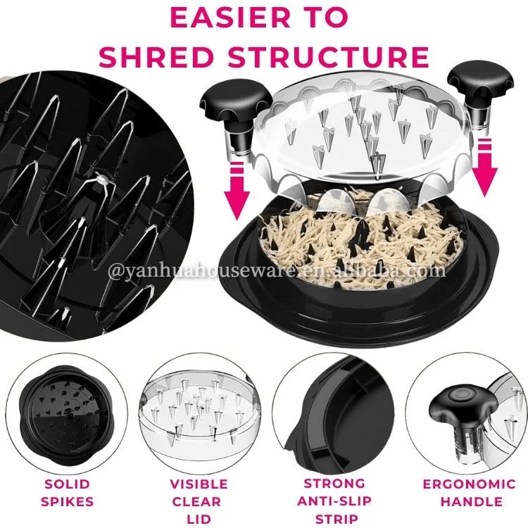 Customizable Kitchen Gadgets Meat twist with Clear Lid Chicken Shredded Machine Chicken Shredder Tool