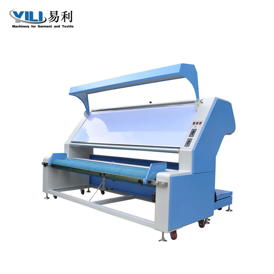 textile knitted fabric inspection and folding machine with edge alignment