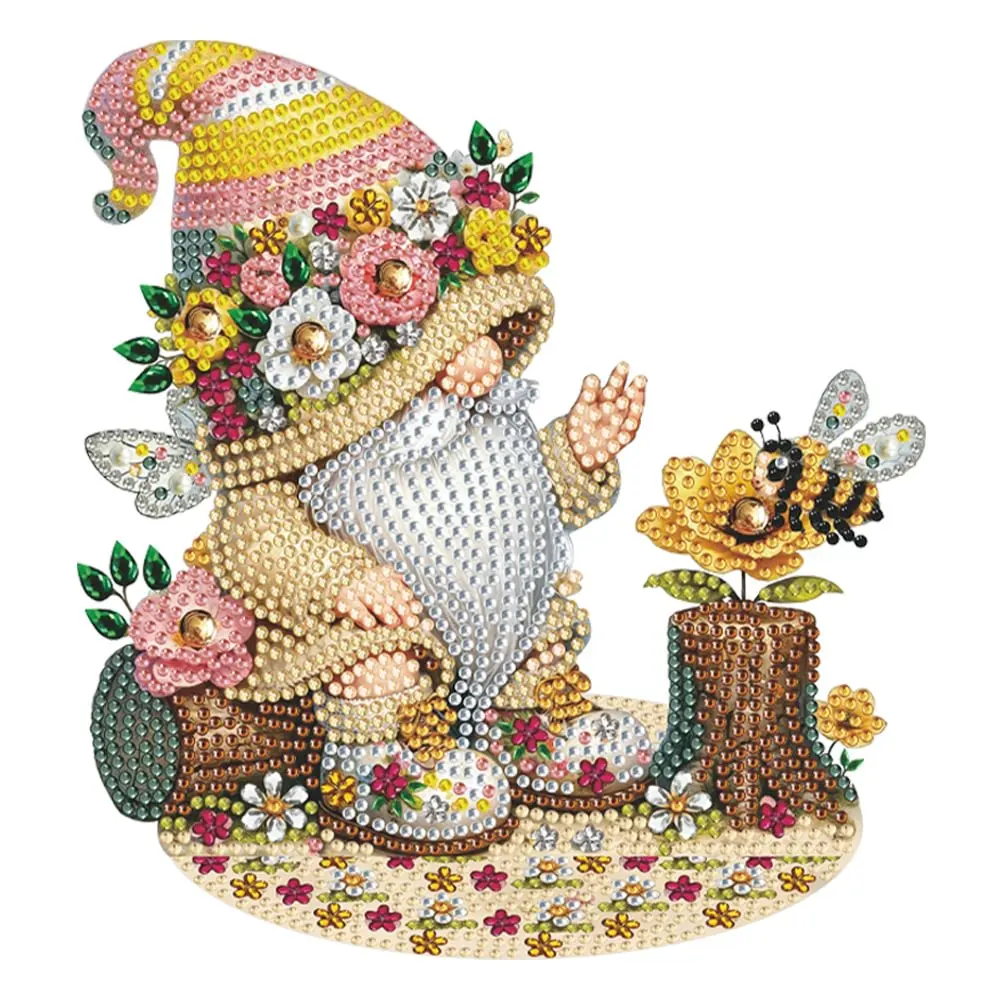Spring Gnome 5D DIY Craft Wood art Ornament