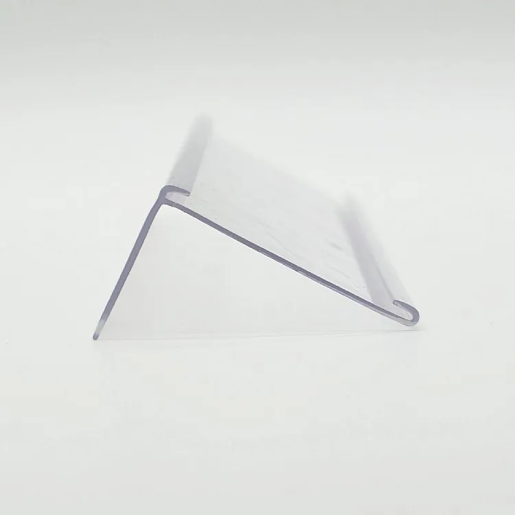 Clear plastic price  plastic strip label holder for supermarket shelf