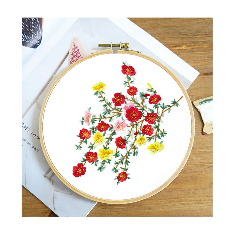 Xiurun 2021 Hot Sale DIY Embroidery  Kit Punch Needle Cross Stitches Blue Hydrangea Flower Pattern Embroidery Kit for Beginners