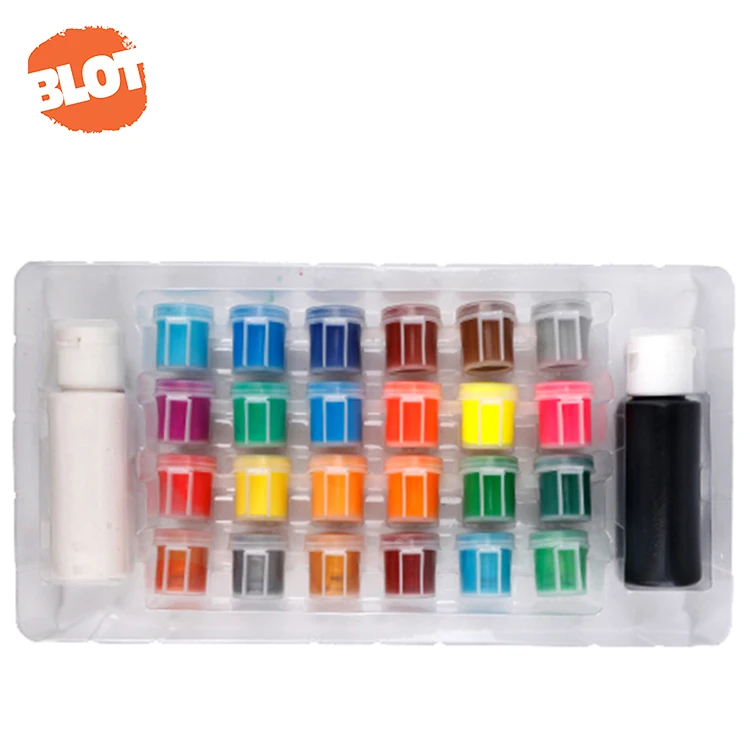 BLOT BRPT800006 26 Colors Mini Tube Packing Washable Fluorescent Poster Color Paint Set For Kids Adults