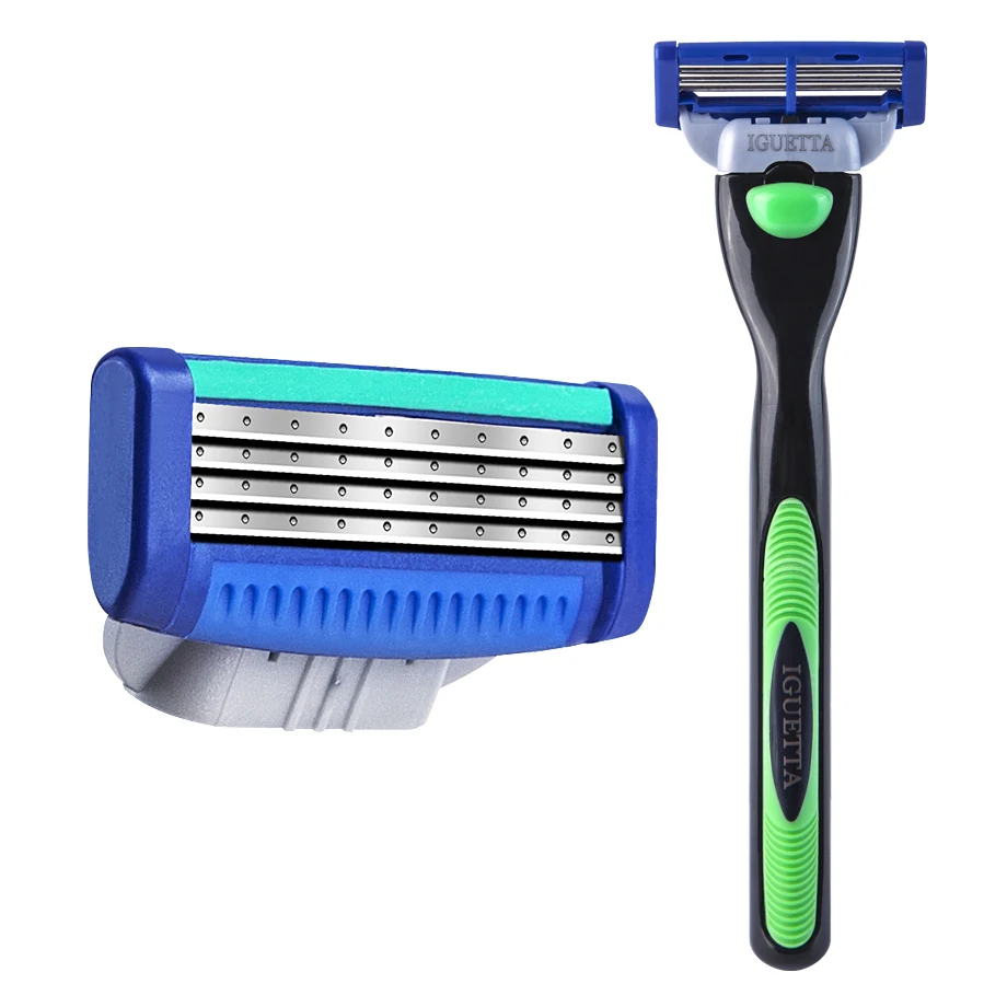  Четыре лезвия для бритья Razor Blades не одноразовые Германия лезвие из нержавеющей стали бороды бритва 8 тонер-картриджи/блистер