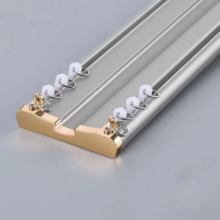 aluminium double silent curtain rod and rails curtain rail rods