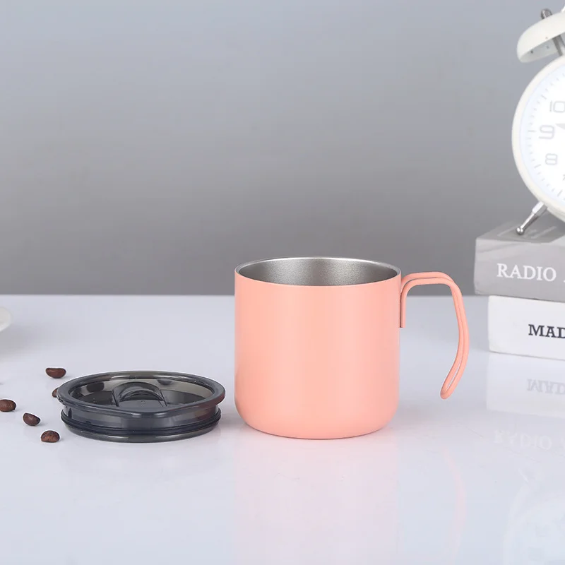 Customized Logo And Color Tumbler 350ml Double Wall 304 Metal Coffee Mugs With Handle - Buy Coffee Mugs