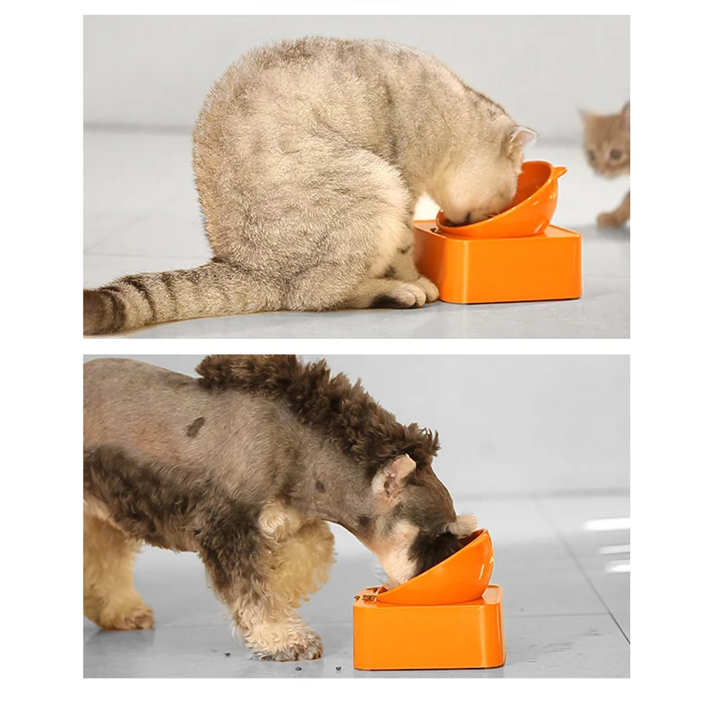 Peto Melamine tiltable adjustable Cat bowl small dog food bowl