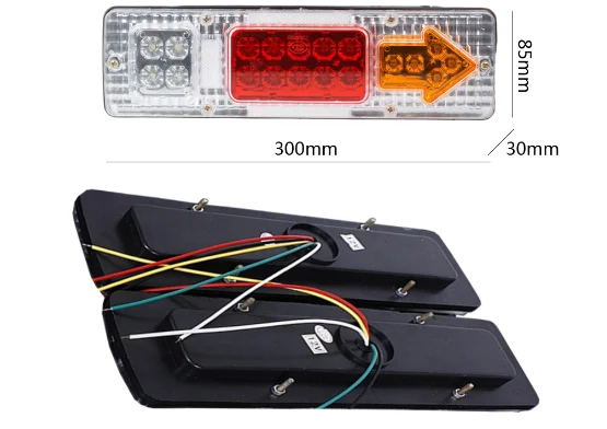 led 12 x 3.4 inches combination stop turn tail light lamp for trailer