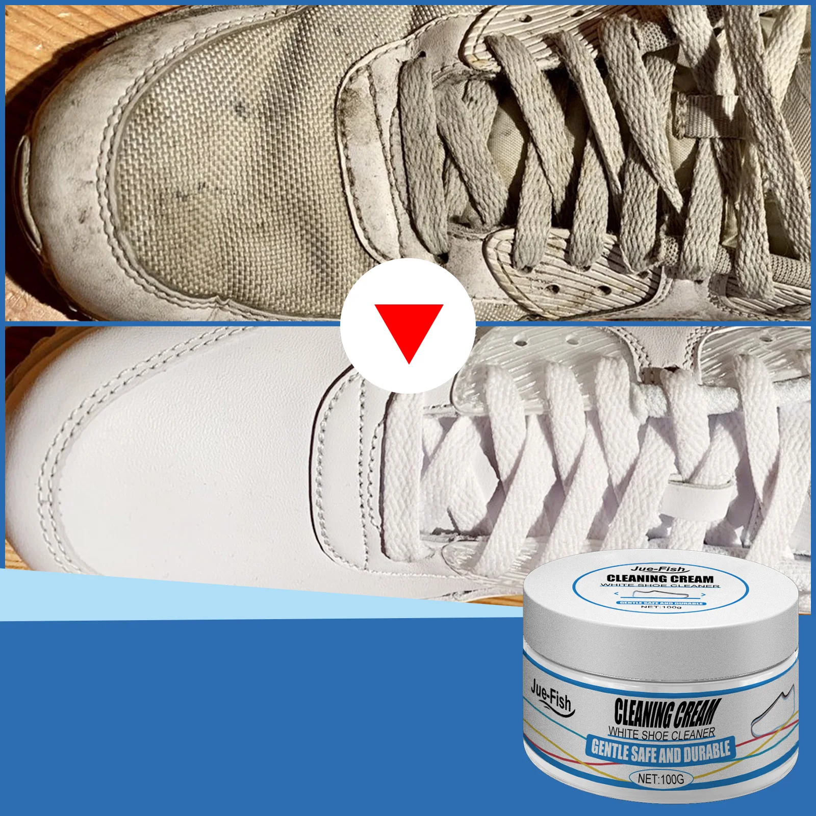 Jue Fish Shoe Cleaning Kit Whitening Shoe Cleaning Sponge Soft Non-harmful Cleaning Sponge Shoe Cleaner