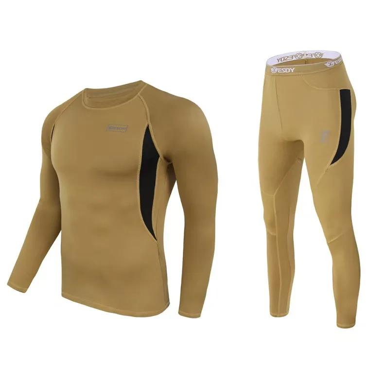 Good quality 4-Colors outdoor tactical warm underwear set unisex sports  thermal underwear