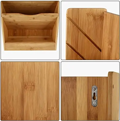 Бамбуковая настенная подвесная папка для файлов, писем, магазинов, 5 ярусов, настенная стойка для файлов, папки с метками