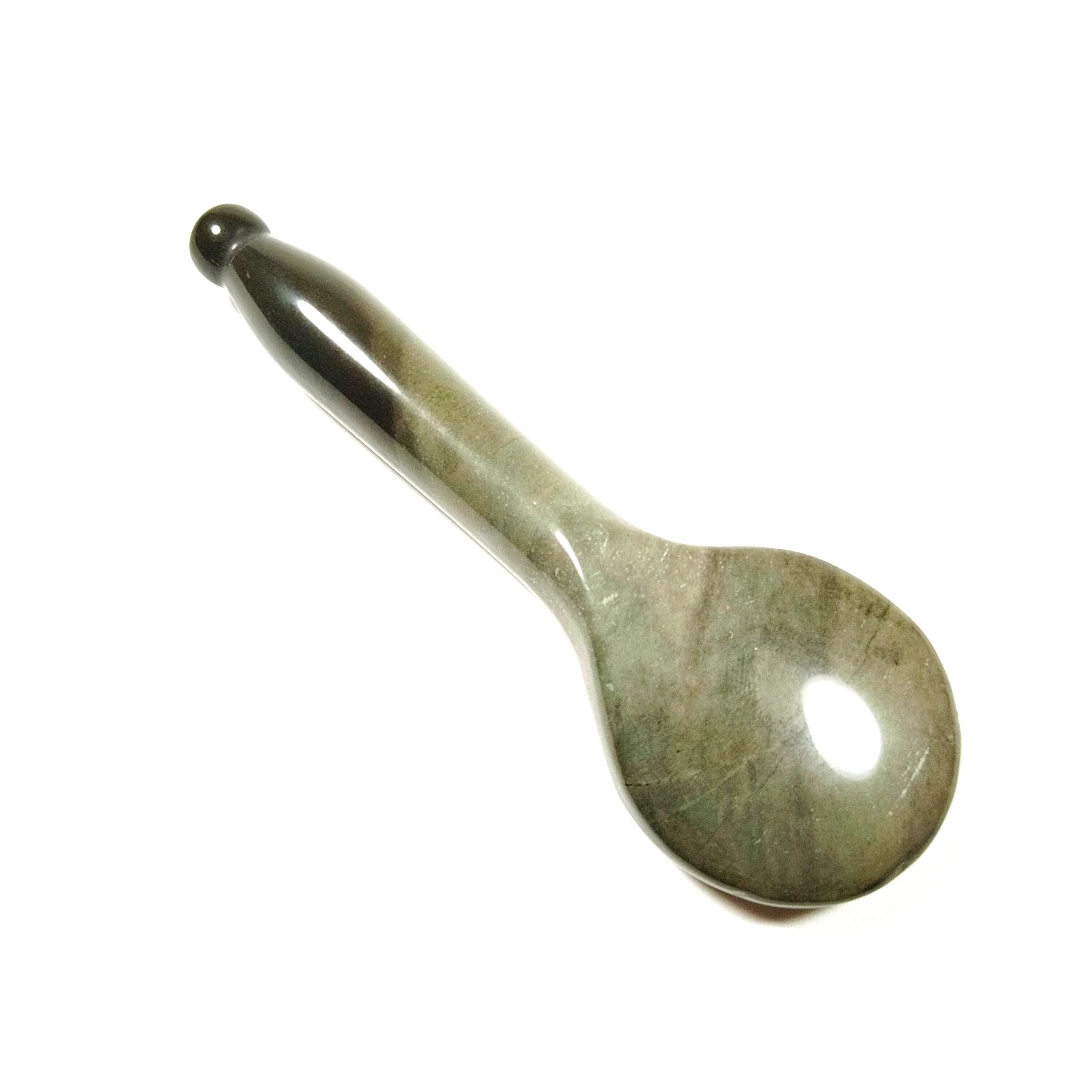 Huiying Natural mookaite jasper spoon massage tool guasha face beauty equipment beauty care