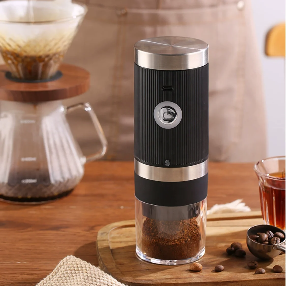 New Product USB Rechargeable Stainless Steel Electric Coffee Grinder Portable