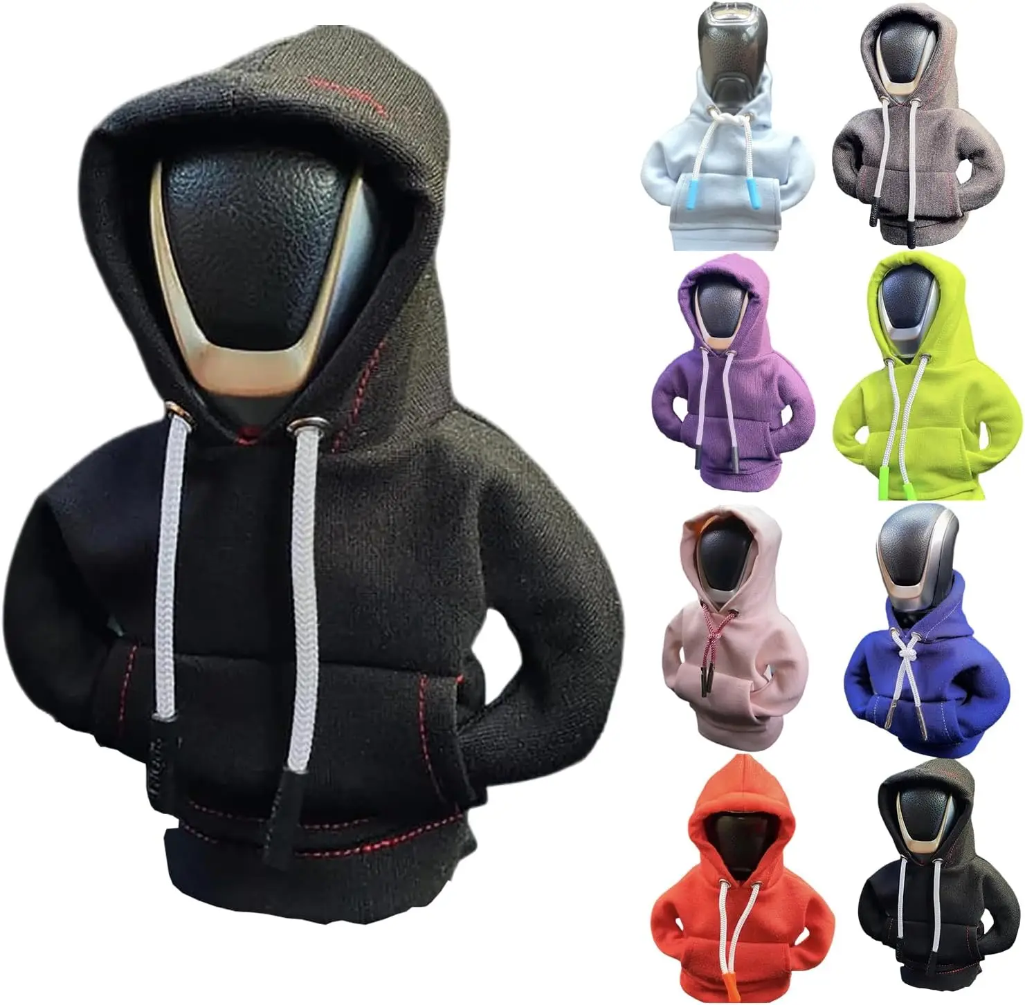 Automotive Interior Universal Gear Shift Knob Cover Fashionable Creativity Mini Sweatshirt Car Gear Hoodie Cover