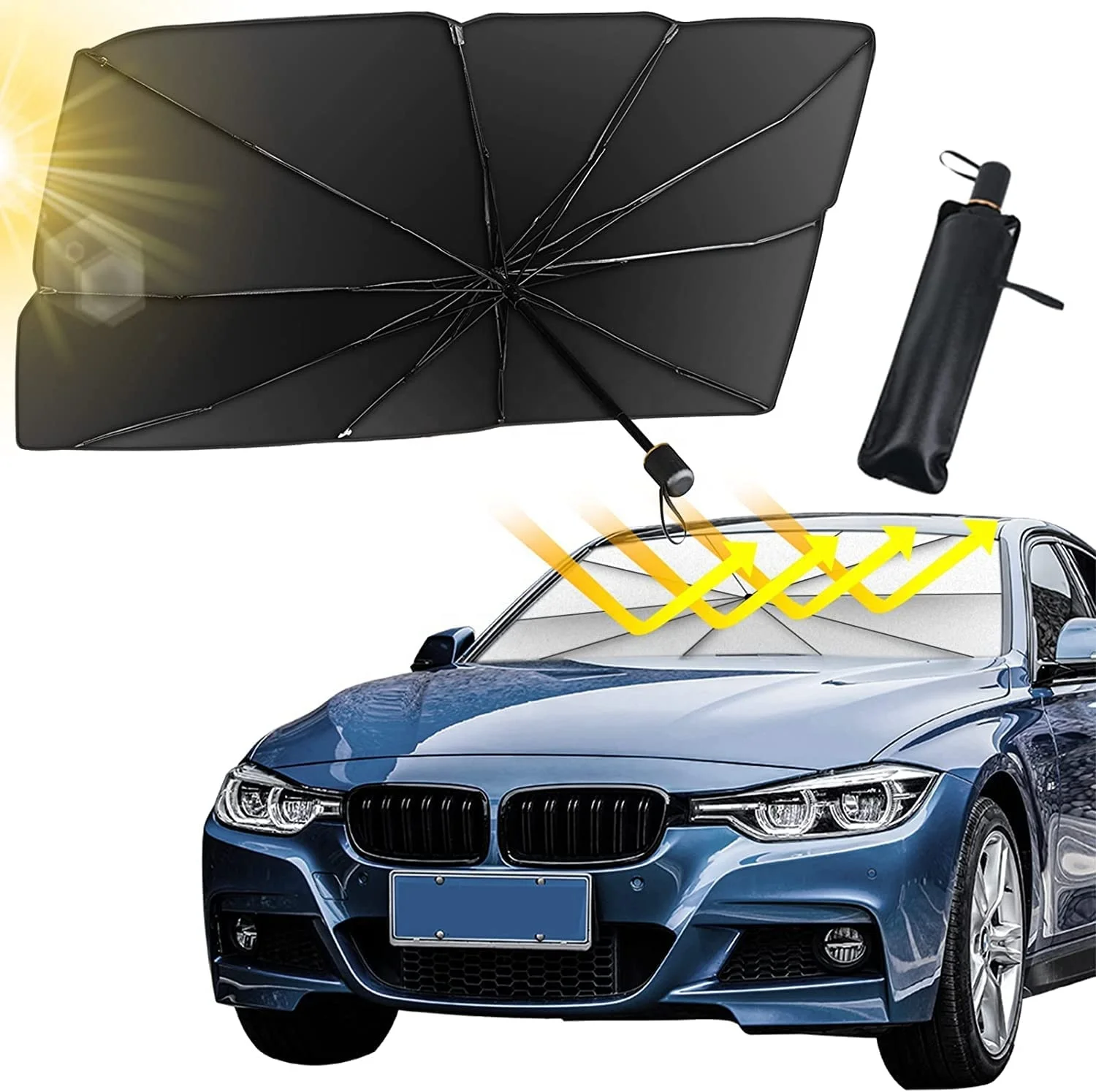 Автомобильный солнцезащитный козырек на лобовое стекло складной автомобильный для автомобиля от УФ Солнца и