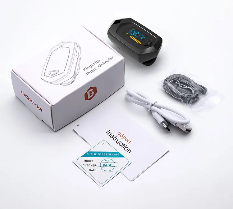 
Yonker USB recharge Jumper OLED blood oxygen Rate SPO2 Rechargeable finger pulse oximeter Monitor Black 