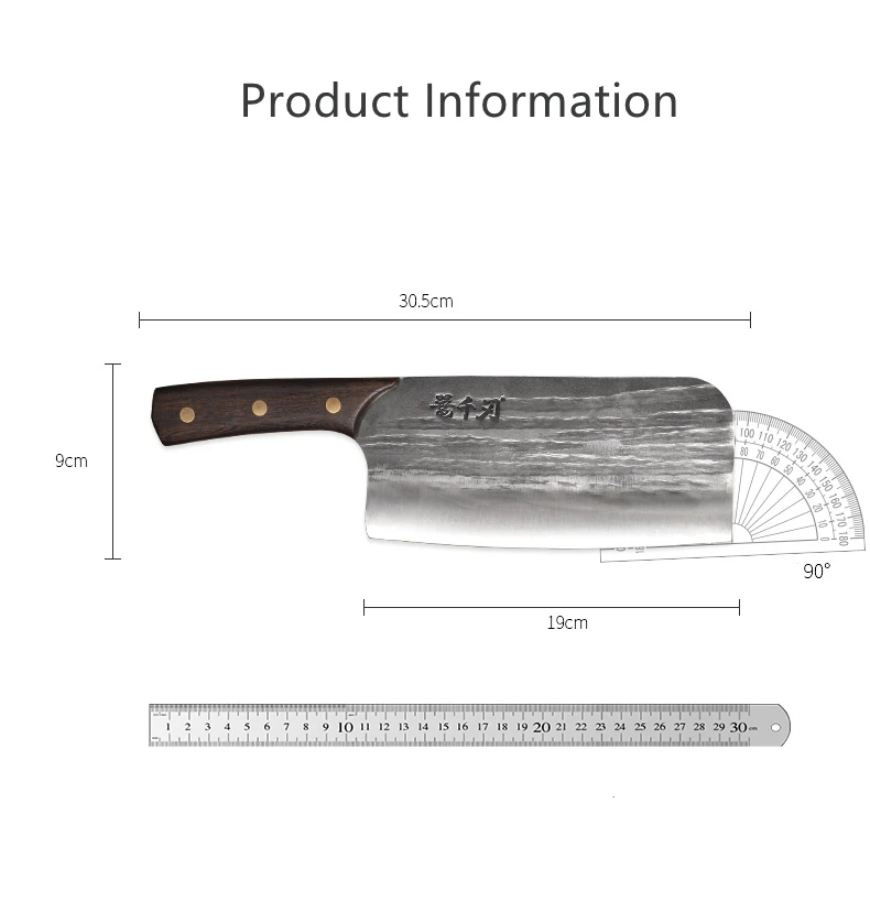 Traditional meat cleaver knife butcher Big Size Wooden Handle Cutting chopping sharp Durable Chopper Knife