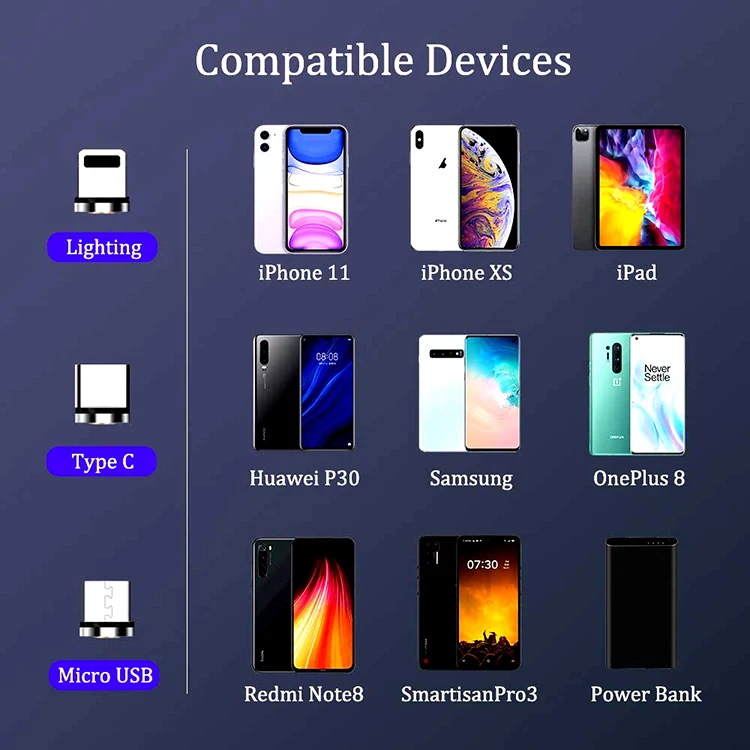 1m nylon braided magnetic usb 3.0 data charger lead kit lade kabel cell phone accessories charging magnet type c extension cable