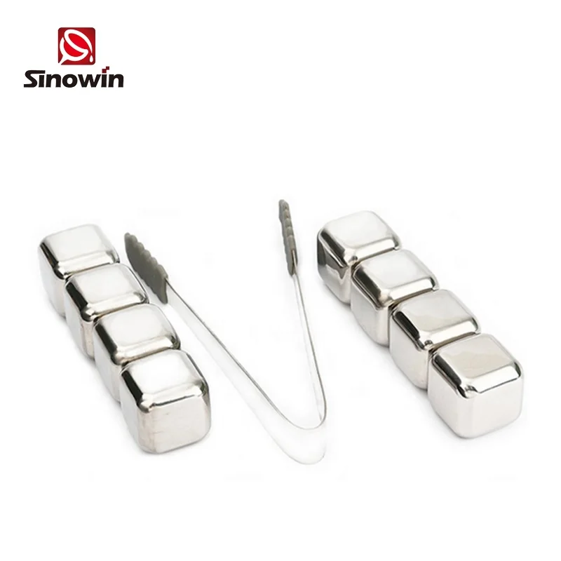 Камни для виски, вина, пива, из нержавеющей стали, экологически чистые, многоразовые, из нержавеющей стали, металлические кубики льда