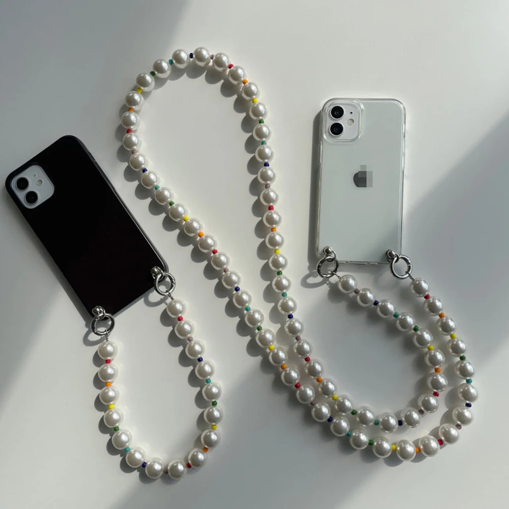 DAIHE Ins Acrylic Beads Anti-lost Hand-held Phone Strap Charm Lanyard Mobile Phone Chain