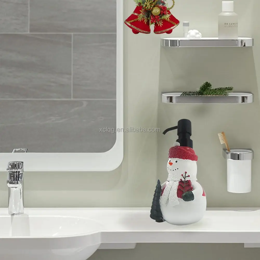 Christmas Theme Decoration Bottle Bathroom Soap Dispenser Santa Claus and Snowman Soap Dispenser