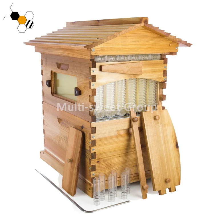 Beehive Automatic Flows Bee Hives Boxes kit Food Grade Beekeeping with 7PCS Honey Flows Frame for Beekeeper