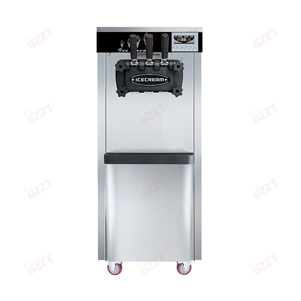 1600w 4.5L+4.5L Hopper Frozen Soft Serve Ice Cream Machine With 3 Heads Free Standing Countertop Ice Cream Machine