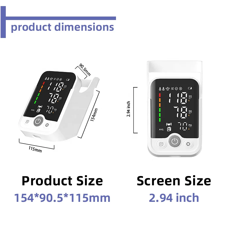 Professional Medical Digital Machine Sphygmomanometer Electronic Upper Arm Blood Pressure Monitor with Bluetooth