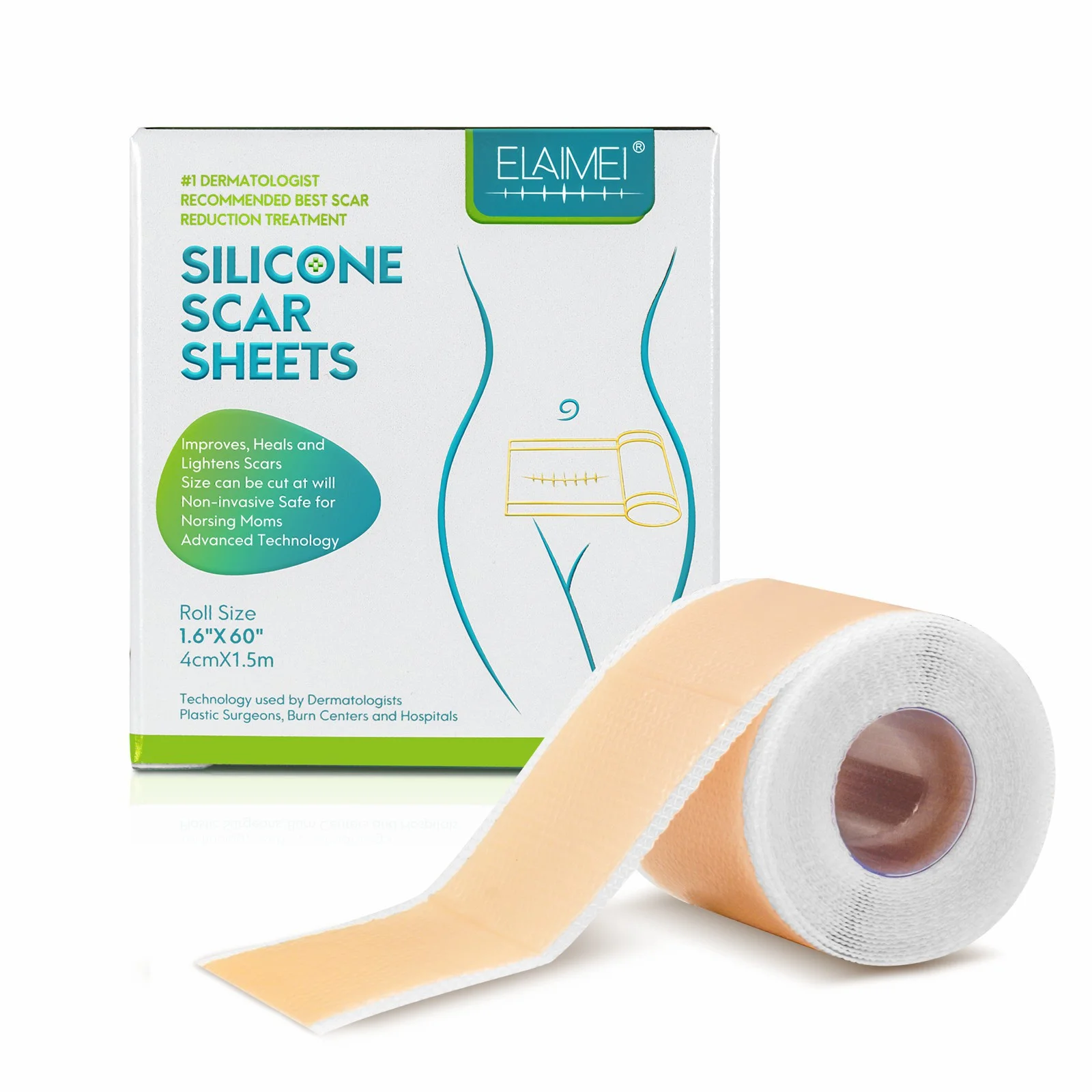 High Quality Roll Shape 4cmx1.5M silicone scar sheets New products Factory Price Silicone Gel Scar Away Sheets for Scars removal