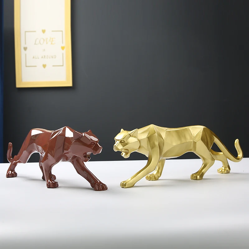 Фигурки леопарда высшего качества на заказ, фигурки животных из смолы, украшение для дома