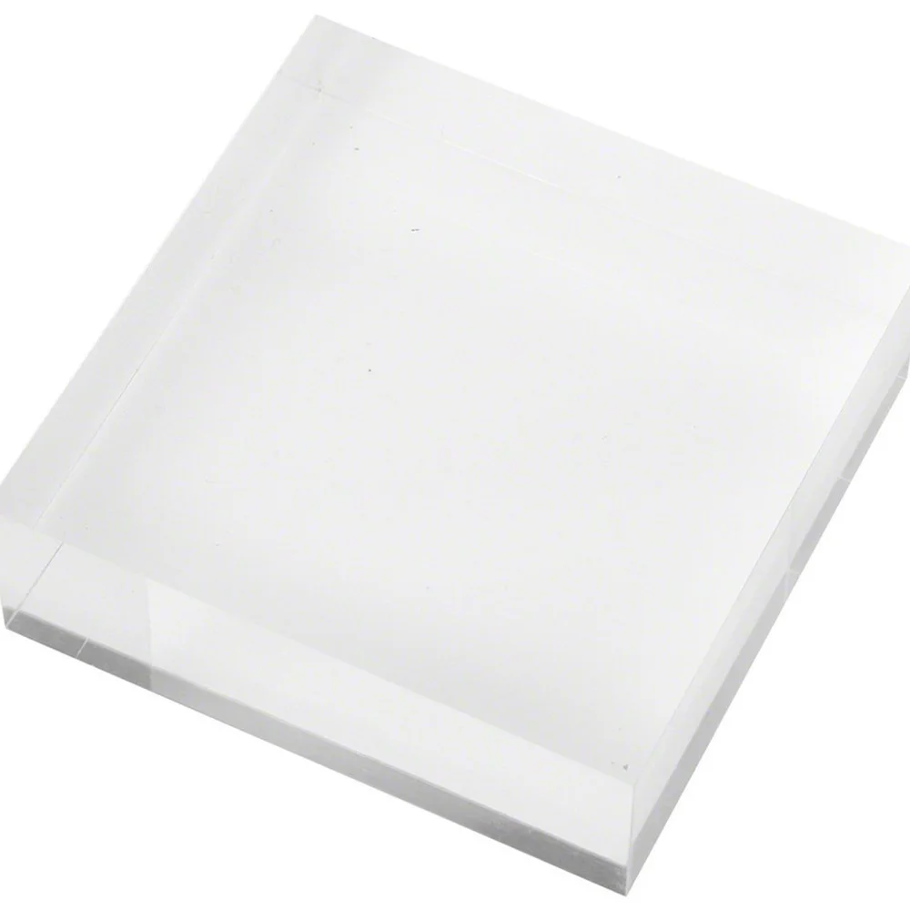 Special customized  various styles acrylic display cube block pen holder with slot nifty clear bevelled edge