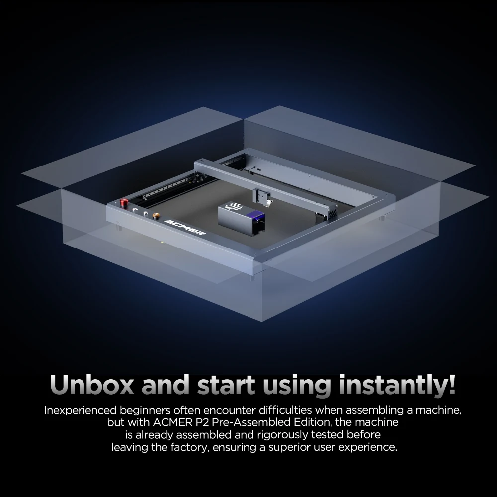 ACMER P2 /10W20W/ 33W Laser Engraver and Cutter Machine Engraving Accuracy 0.01mm Large Working Area 420*400mm