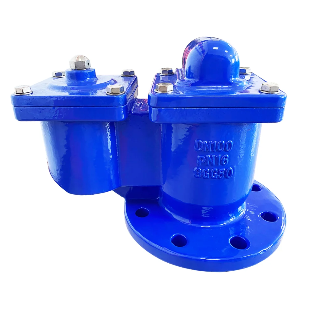 High Quality DN100 PN16Multi-function high-speed Outlet type double-ball double-port exhaust valve