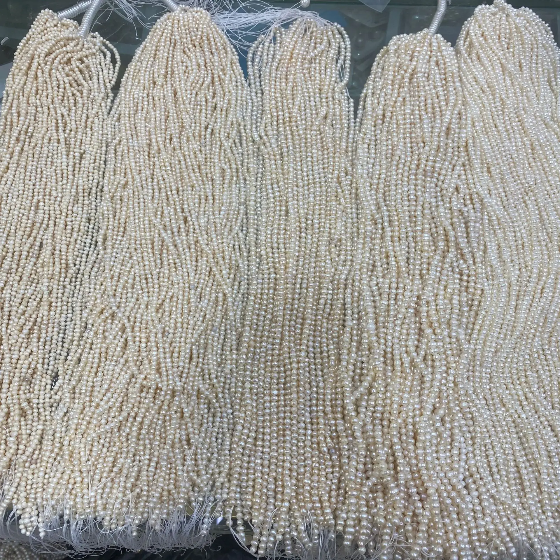 3-4mm Natural Freshwater Pearl Strong Light Onion Oval near round Less Flaw DIY Necklace Bracelet Accessories