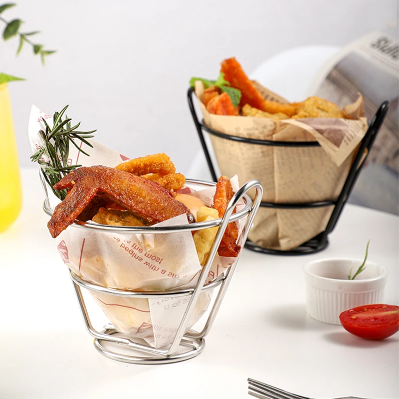 Аксессуары для ресторана, Снэк, конус из нержавеющей стали с одной чашкой для французской жарки