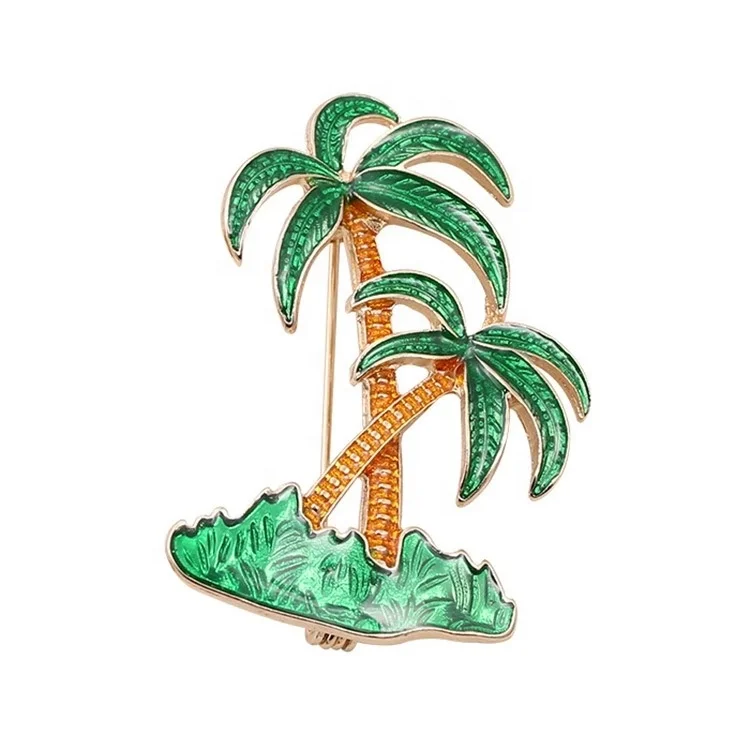 
factory wholesale smile face palm tree pins enamel metal 